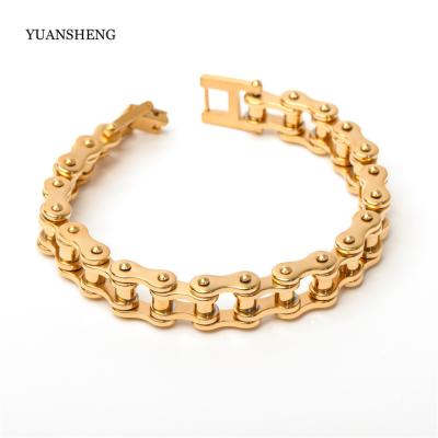 China New Creative Stainless Rock Bracelets Cool Mens Factory Price Mens Bicycle Chain Bracelet for sale