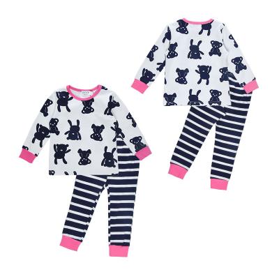 China Bulk Sale Design Cartoon Bear Kids Breathable Cute Animal Pajama Sets for sale