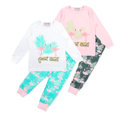 China KIDS Cotton Casual 2PCS Pajamas Set Long Sleeve Girls Sleepwear Animal Print Nightgowns Pajamas Set for sale