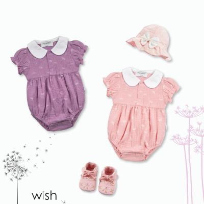 China High Quality Short Sleeve Baby Romper Baby Clothes Solid Ruffle Baby Romper Canvas Baby Rompers for sale