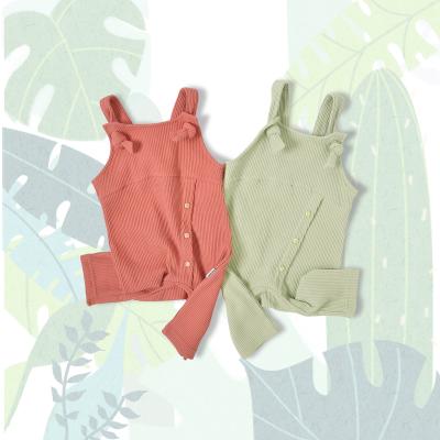 China Petelulu Cotton Rib Baby Kids Organic Baby Romper Sleeveless Sleeveless Baby Romper for sale