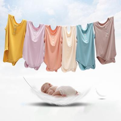 China Wholesale Custom Made SleevelessToddler Baby Romper Jampsuit Newborn Bamboo Rompers Eco-friendly Breathable for sale