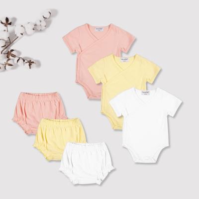 China Cute Short Colorful Empty Bamboo Baby Sleeve Romper Baby Clothes Baby Onsie Infant Onsie Breathable Fiber Eco-Friendly for sale