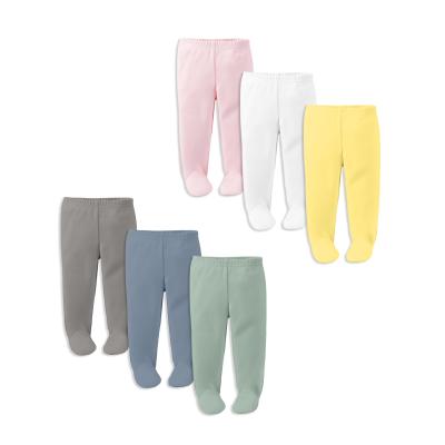 China Color Fade Proof Baby Legging Footed Baby Pants Newborn Footie Pants All-match 100% Organic Cotton Pattern Organic Pants Baby Leggings for sale