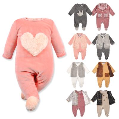 China Breathable Baby Rompers Baby Clothes Velvet Newborn Baby Customize Romper Set for sale