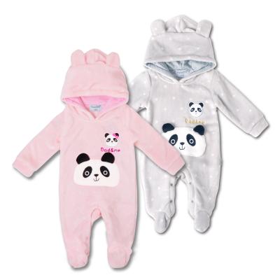 China Petelulu Warm Custom Hoodies Embroidered Panda Warm Coral Fleece Knitted Baby Clothes Winter Hoodies for sale