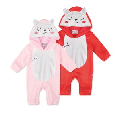 China Wholesale Warm Longsleeve Baby Clothes Jumpsuit Animals Baby Flannel Winter Hooded Romper for sale