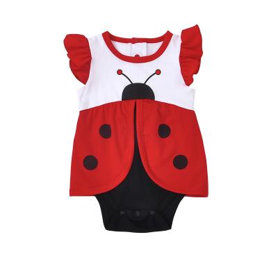 China Lovely Short Sleeve Baby Wear Jumpsuits Clothes Wear Lady Bug Baby Romper for sale