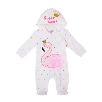 China Breathable Wholesale Organic Cotton Flamingo Baby Rompers Baby Clothes Petelulu Baby Clothes for sale