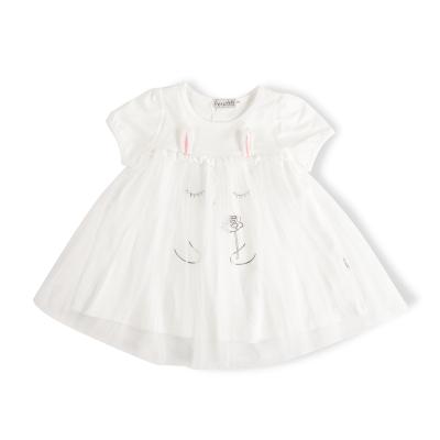 China PETELLULU Breathable Cotton Ruffle Sleeve Baby Dress Printed Casual Girls' Dress For Summer for sale