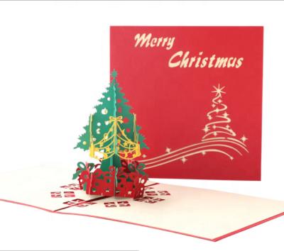 China Merry Modern Wholesale Cartoon Paper 3d Pop Up Christmas Card For Christmas Decoration Supplies for sale