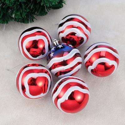 China 2021 Hot Selling Fashional American Flag Independence Day Ball Bulk Christmas Home Hanging Decors for sale