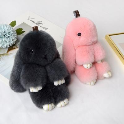 China Cute Easter Bunny Ornament Custom Car Keychain Beauty Decorations Accessories Bag Plush Toy Fur Bunny Ornament Keychain for sale