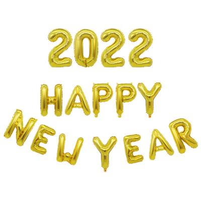 China Fashional 2021 Hot Selling High Quality Number 2022 Happy New Years Aluminum Foil Balloons Party Decorations for sale