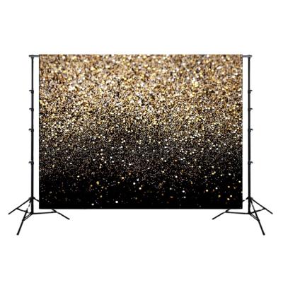 China Hot Perfect Shiny Black Festival Decoration Gold Photo Studio Booth Backdrop Stand Photography For Party Decoration for sale