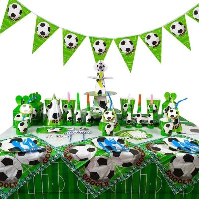 China Modern Wholesale Banner Tableware Kids Boy Festival Soccer Football Party Set Themes For Kids Birthday Parties for sale