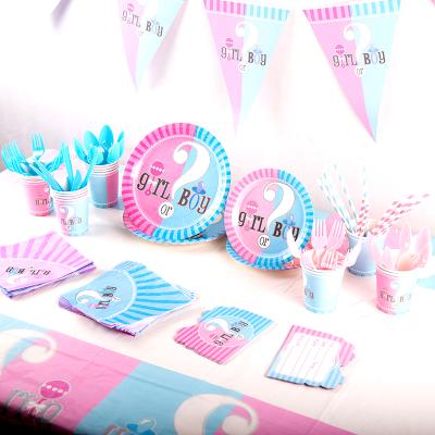 China Modern Tableware Party Baby Shower Props Decorations Girl Foil Balloon Set For Gender Reveal Party Supplies for sale