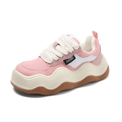 China Fashion trend women's bread board shoes all-match sports casual sneakers cute unique ugly thick wavy shoes walking flat shoes for sale