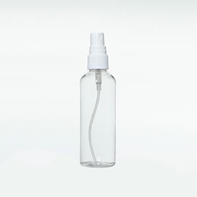 China Plastic Clear Refillable Fine Mist Bottles 3.4oz 100ml Liquid Spray Water Packet Spray Bottles White Ribbed Atomizers for sale