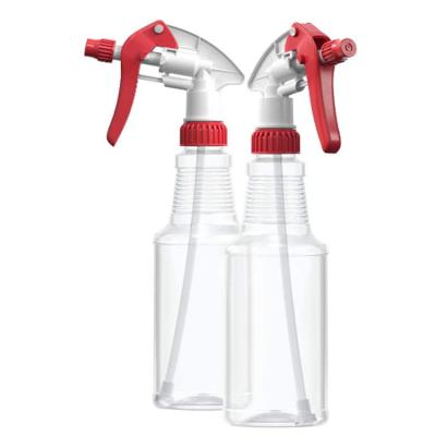 China BEAUTY PACKAGING Trigger Empty Plastic Spray Bottles 16 Ounce PETE Red BPA Free Clear Fully Adjustable Sprayer for sale