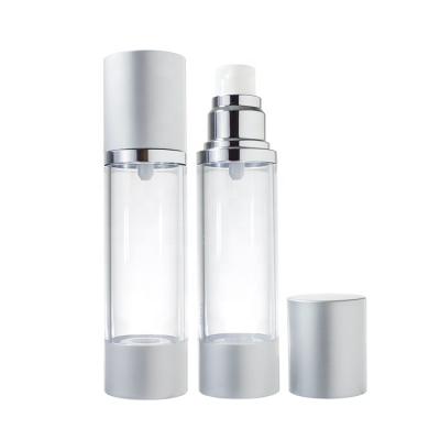 China Personal Care Skin Care Packaging Round 15ml 30ml 50ml Thin Plastic Airless Pump Bottles For Serum for sale