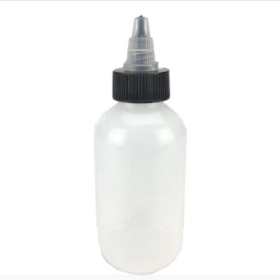 China BEAUTY PACKAGING 4 oz LDPE Soft Plastic Squeeze Bottles Natural Boston Round Bottles 120ml With Black Twist Caps for sale