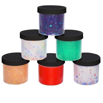 China Cookie Slime Storage Jars Clear Containers For All Your Glue Putty Making DIY Plastic Packaging 6 Ounces White for sale