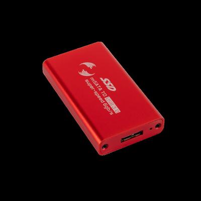 China Aluminum Aluminum USB 3.0 to mSATA Solid State Drive Case Mini External SSD Enclosure 1.8 Inch SSD Box for sale