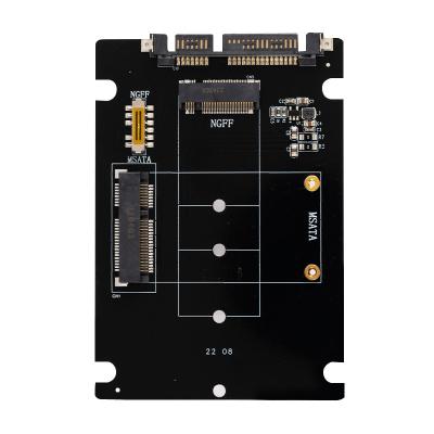 China Plastic Support Mini 2-in-1 Card SATA Or Ngff B Key SSD Converter To SATA III 2.5 Inch Hard Drive M.2 Or MSATA To SATA 3.0 Adapter for sale