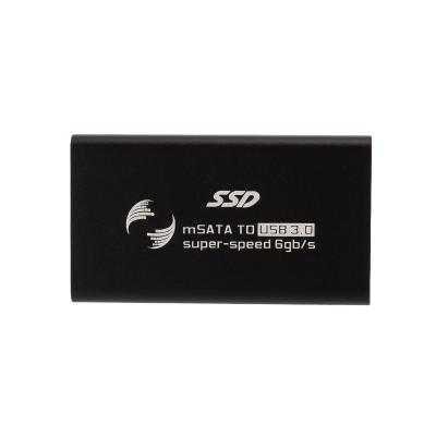 China Aluminum Aluminum USB 3.0 to mSATA Solid State Drive Case Mini External SSD Enclosure 1.8 Inch SSD Box for sale