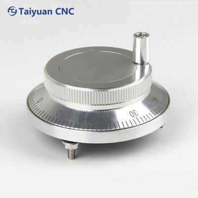 China Solid silver metal ppr rotary encoder DC5V hand wheel manual pulse generator 100 MPG for sale