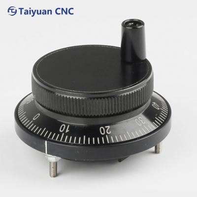 China Solid Black Rotary Handwheel 60mm CNC Encoder 100 ppr DC5V Metal Electrical Pulse Generator for sale