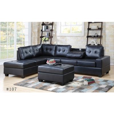 China Modern Reversible Sectional Pvc Fabric Sofa Chair Sofa Bed With Storage for sale