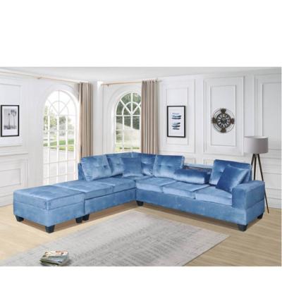 China New Arrival Hot Sale Living Room Rotating Sectional Sofa With Table Filed USB Charging LED Cup Holder for sale