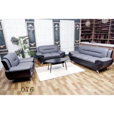 China Convertible Modern sofa Best seller Factory wholesale price Black faux leather tufted sectional sofa set 3+2+1 for sale