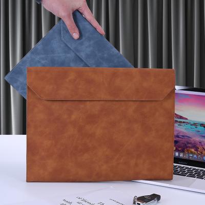 China Water Registance A4 Shockproof Dustproof Waterproof Leather Laptop Sleeve For Notebook Custom Cover PU Leather Bag for sale