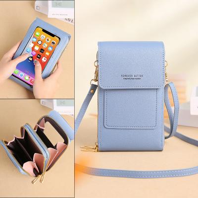 China Hot Sale Women Waterproof Touch Screen Purse Clutch Wallet Card Holder Cell Phone Case Cross - Body Phone Bag for sale