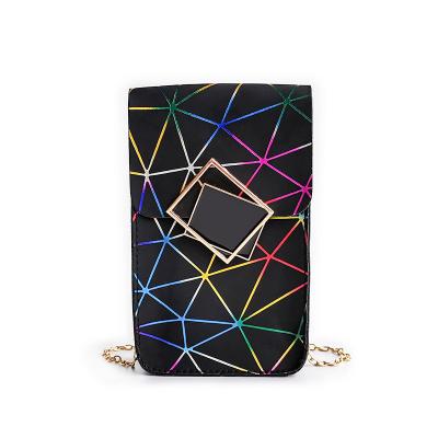 China Waterproof Colorful Geometric Rhombus Mobile Phone Bag For Luxury Fashion Phone Bag for sale