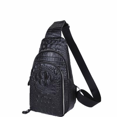 China Fashion hot sales simple designer luxury shoulder anti-theft genuine leather cross - body bag for crocodile pattern men's messenger bags for sale