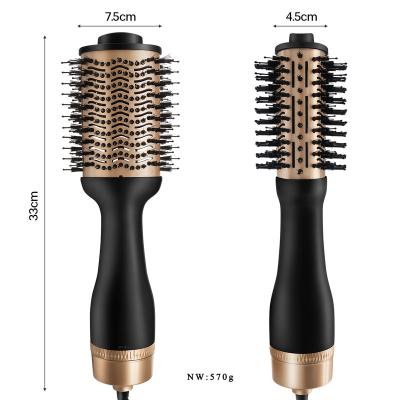 China Adults 3 in 1 Color Custom Logo 1000W Blow Hot Air Hair Straightening Curler Comb One Step Hair Dryer Blow Up Electric Hot Airbrush Comb for sale