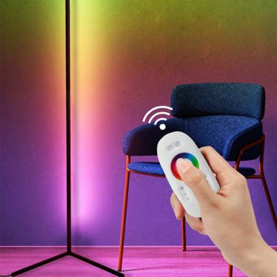 China Modern Hot Sale Dropshipping Decoration 140cm Simple Color Changing Remote Control LED Lamp RGB Tripod Corner Floor Lamp Living Room for sale