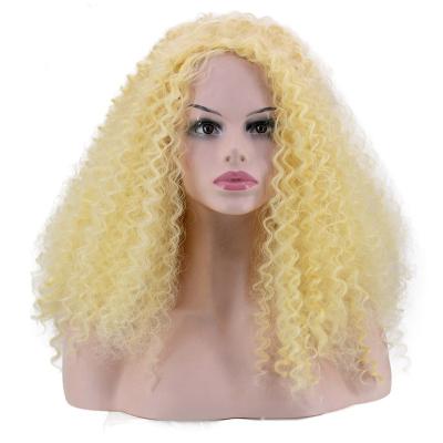 China 5 Colors Cosplay Wigs Middle Green Red Yellow Synthetic Blonde Curly Wigs Long Curly Hair Afro Wig For Women 22