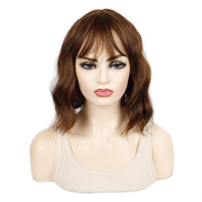 China WAVE Bobo Short Wavy Wigs For Black Women African American Wigs Cosplay Heat Resistant Brown Synthetic Wigs for sale