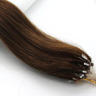 China Wholesale 14-26inch 100s Silky Straight Easy Curl Wave/Micro Ring Beads Indian Remy Human Hair Extensions Medium Straight Brown in stock for sale