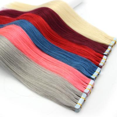 China Good Quality CURVY STRAIGHT Cuticle Aligned European Remy Hair Highlights Color Tape In Human Hair Extensions Blonde Tape In Virgin Hair for sale