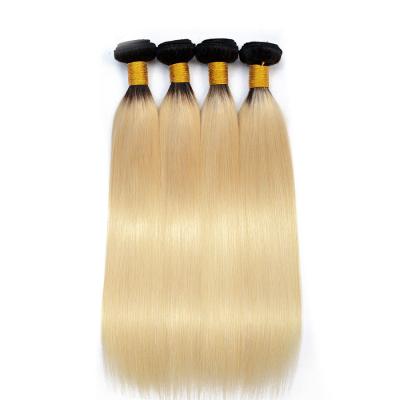 China Raw Tone Color Virgin Brazilian Hair Ombre Closure 2 Bundles Silky Straight Hair Weave Hair Extensions for sale