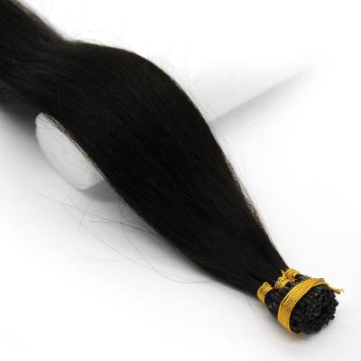 China Silky Straight Wave Pre Bonded Keratin I Tip Indian Hair Extensions Natural Black 100s Hair 16-24