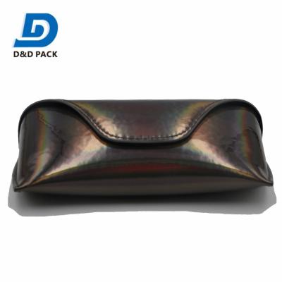 China Newest 2021 Holographic PU Sunglasses Case Laser PU Holographic Glasses Case Custom Logo for sale