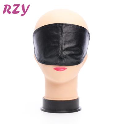 China Black High Pleasure Lady Leather Mask Blindfold Eye Mask Correction Bondage Mask Sex Fun Flirt Sex Toys For Adult Couples Mask Women for sale