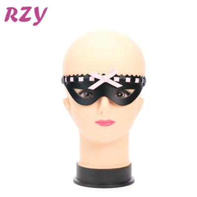 China High Pleasure Adult PVC Eye Blindfold Bondage Mask Flirt Toys Adjustable Sex Mask For Couples for sale